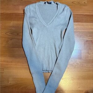 Women's V-Neck Sweater - Cream